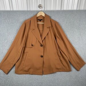 J Jill Jacket Womens XL Brown Wearever Easy Care Blazer Fall Career 2 Button